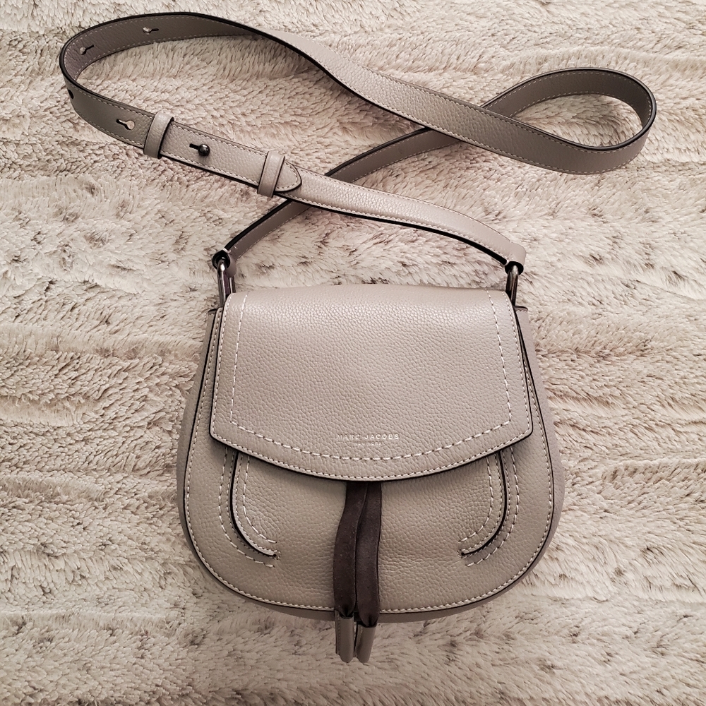 Marc Jacobs Grey Leather Maverick Saddle